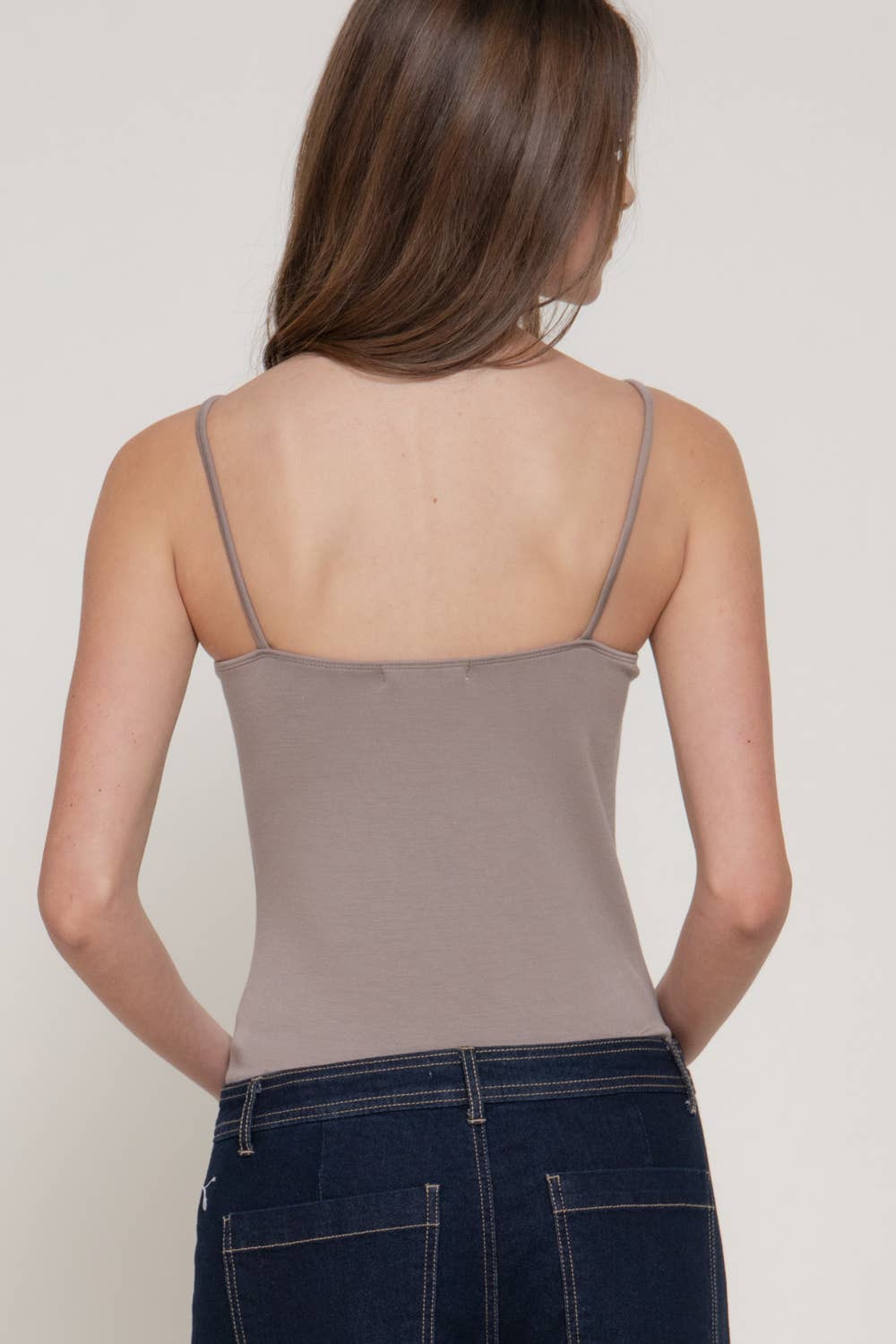Sleeveless Straight Neckline Cami Soft Modal Scuba Bodysuit