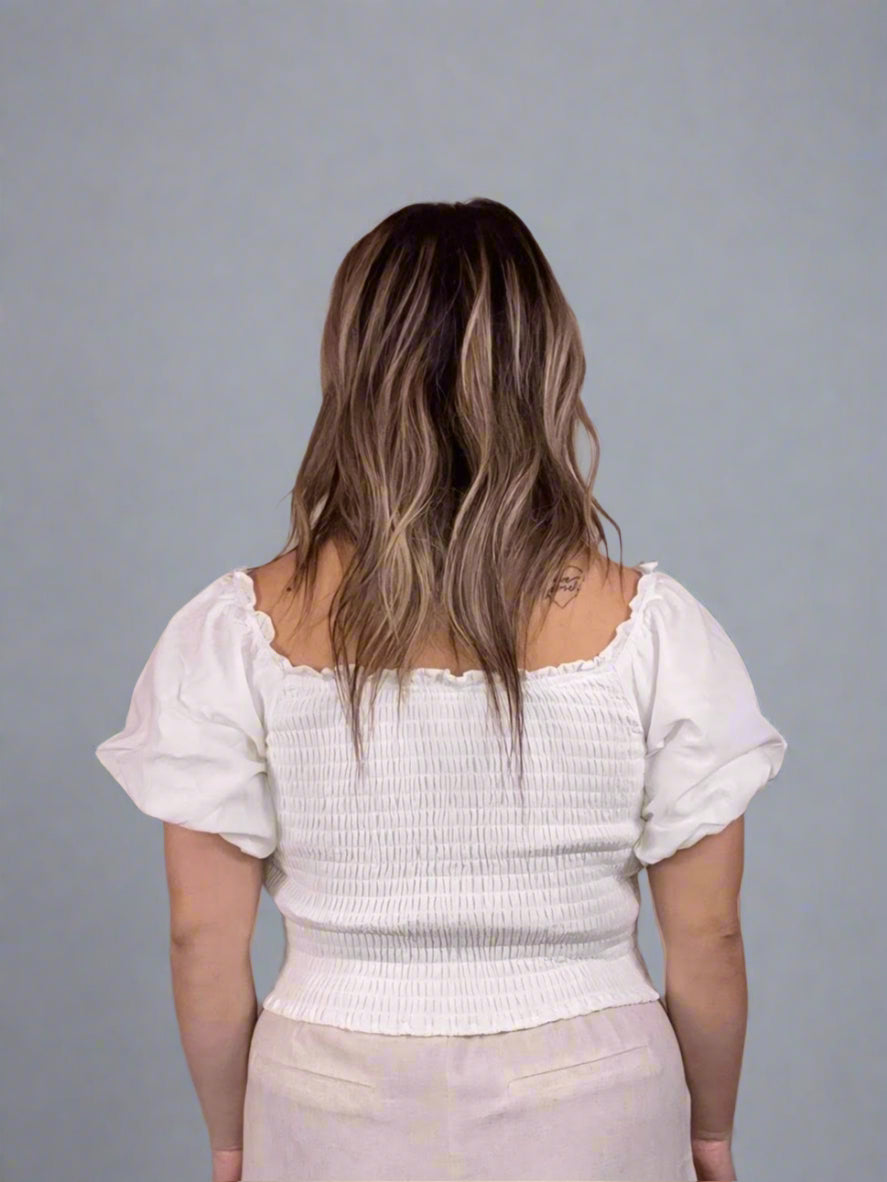 Puff Sleeve Sweetheart Neck Flirty Top