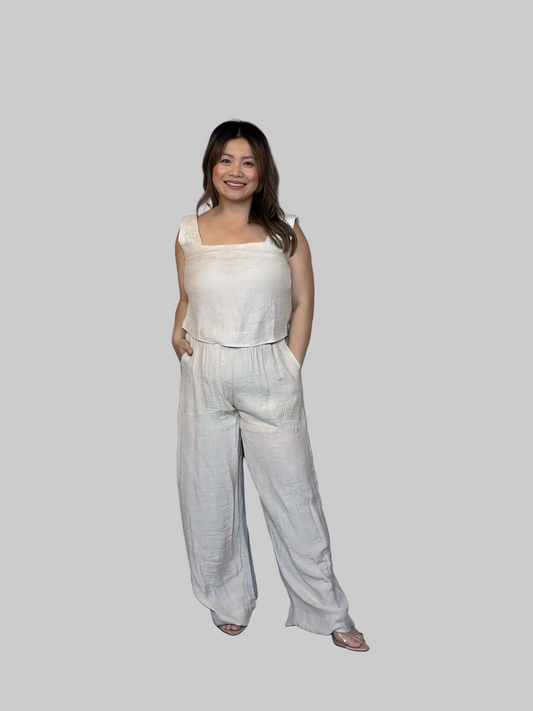 TEXTURED LOUNGE PANT AND TOP SET