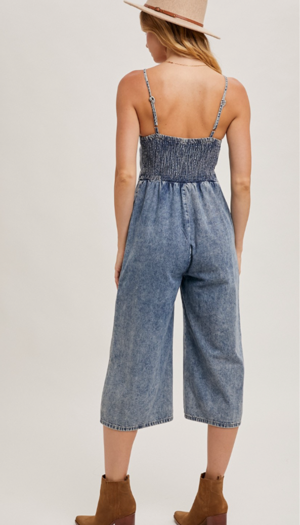 Acid Wash Denim Jumpsuit