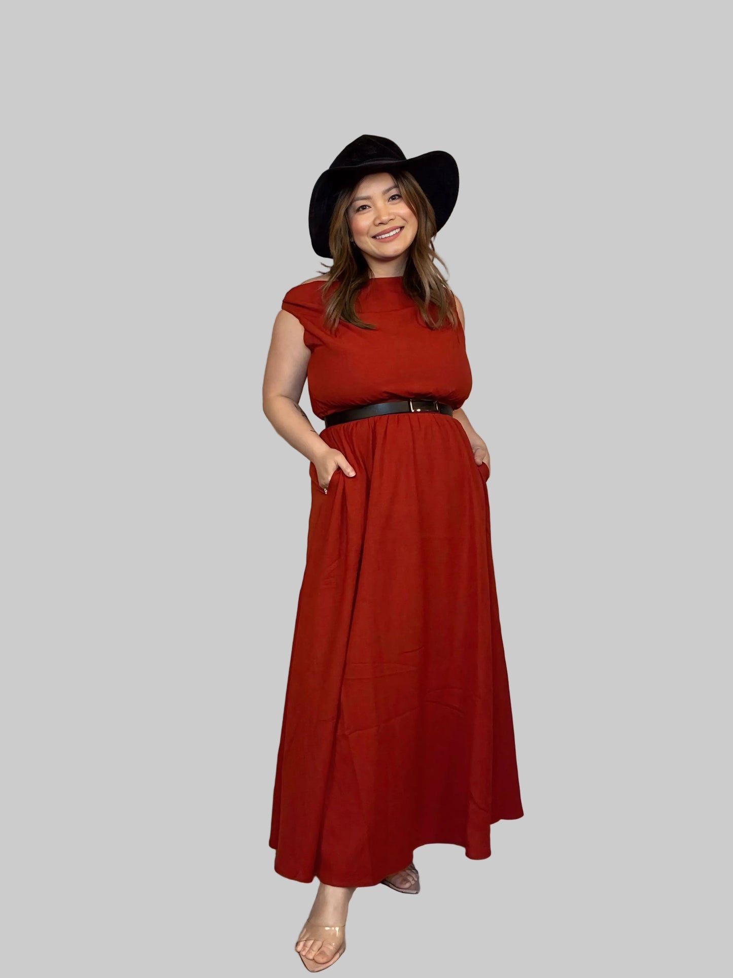 Asymmetrical Neckline A-Line Dress