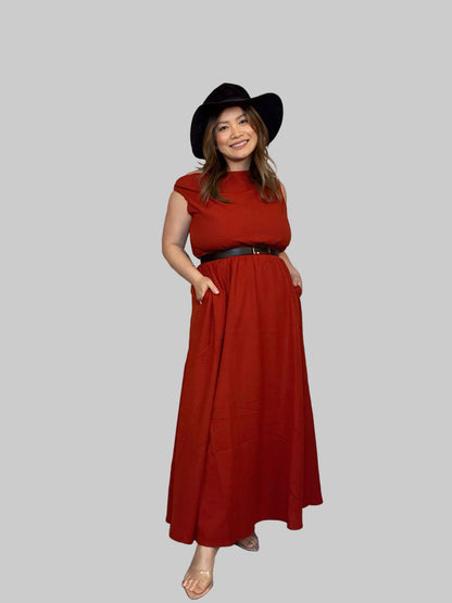 Asymmetrical Neckline A-Line Dress