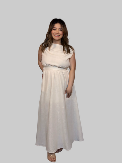 Asymmetrical Neckline A-Line Dress