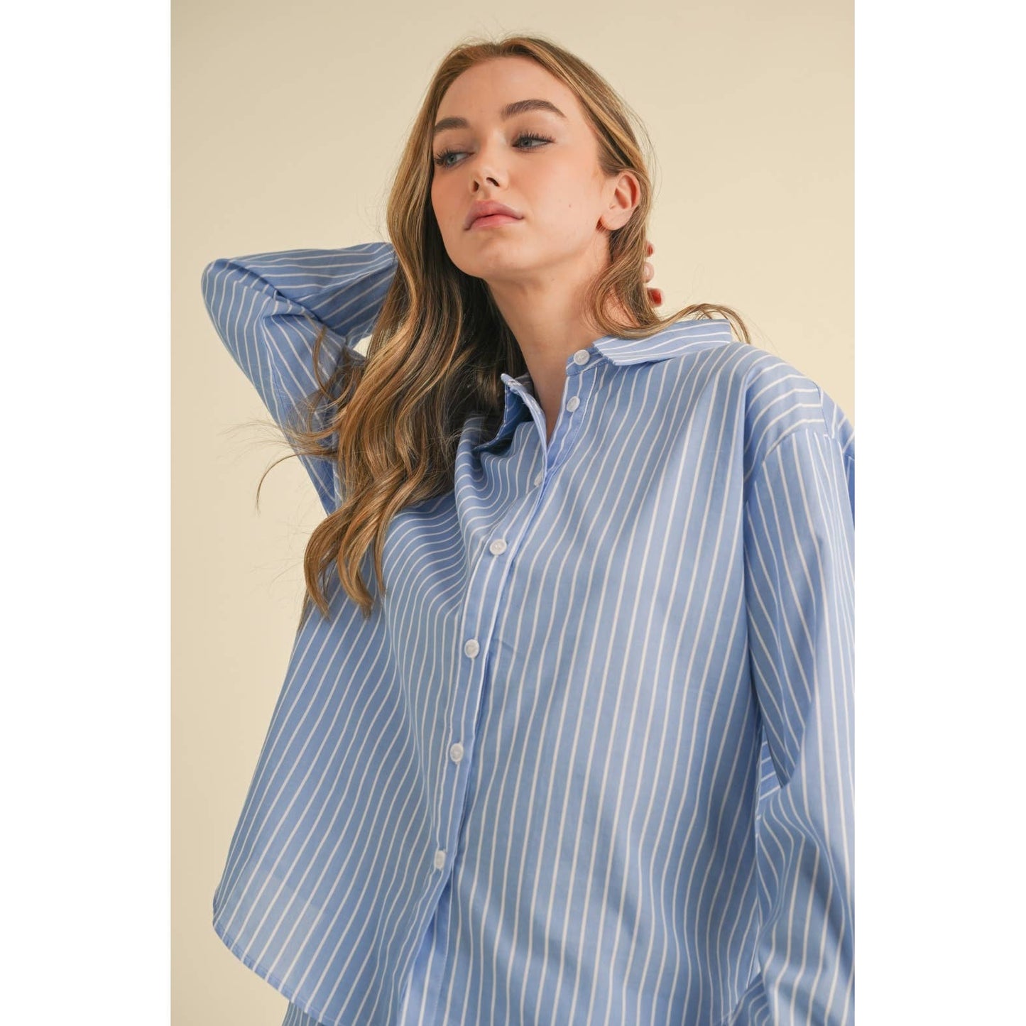 Long Sleeve Button Down Striped Pajama Set