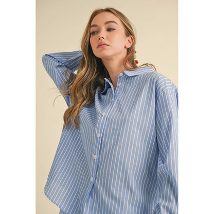 Long Sleeve Button Down Striped Pajama Set