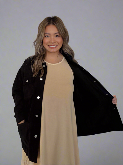 Oversized Black Denim Jacket