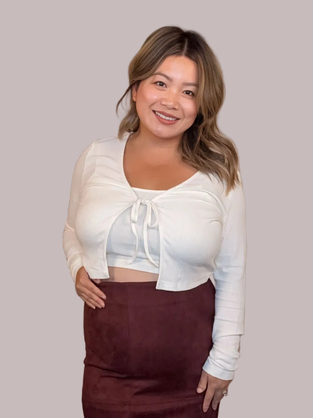 RIBBED KNIT CARDIGAN AND TANK TOP SET