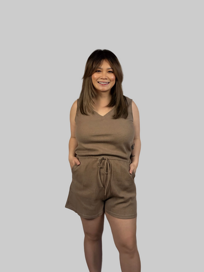THERMAL V NECK ROMPER