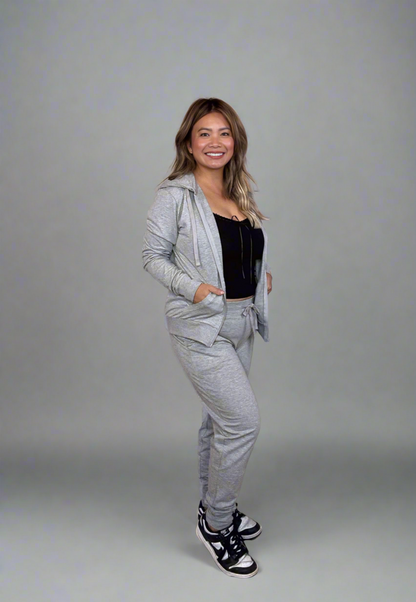 French Terry Jogger Sweatpants and Hoodie 2-Piece Set