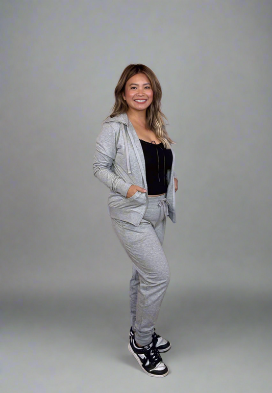 French Terry Jogger Sweatpants and Hoodie 2-Piece Set