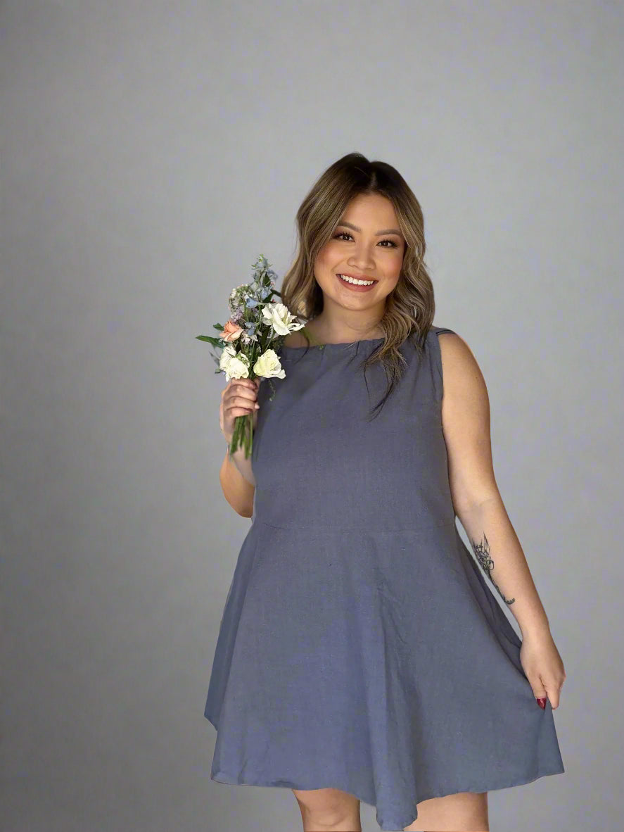 Tie-back Halter Mini Dress