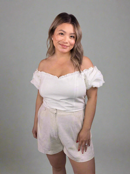 Puff Sleeve Sweetheart Neck Flirty Top