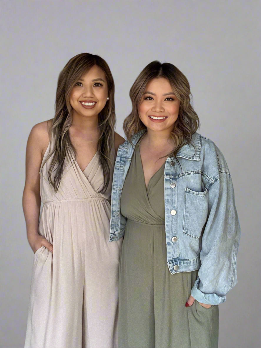 Surplice Bodice Wide Leg Jumpsuit