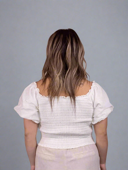 Puff Sleeve Sweetheart Neck Flirty Top