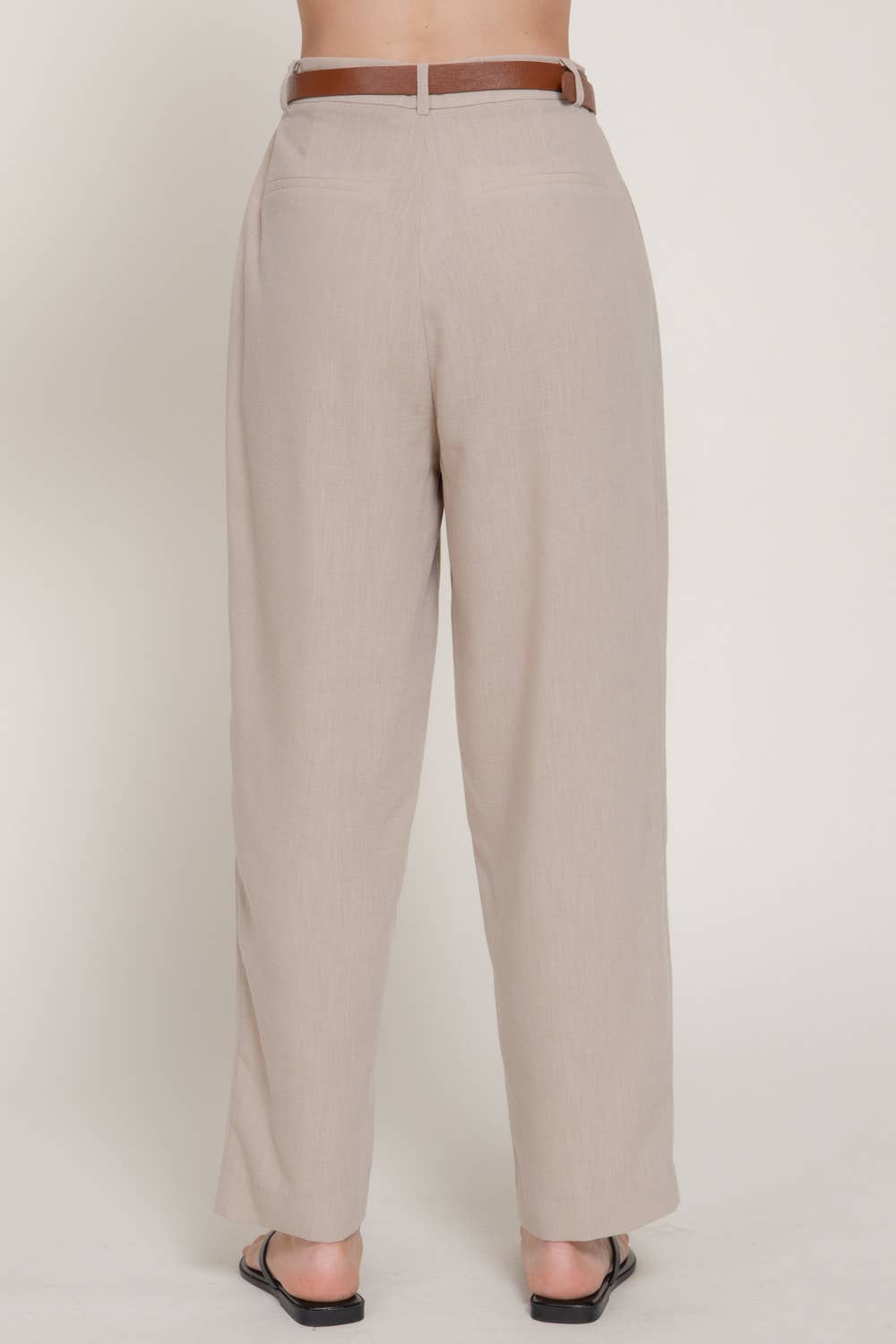Belted Straight Leg Pants