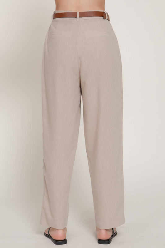 Belted Straight Leg Pants