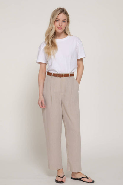Belted Straight Leg Pants