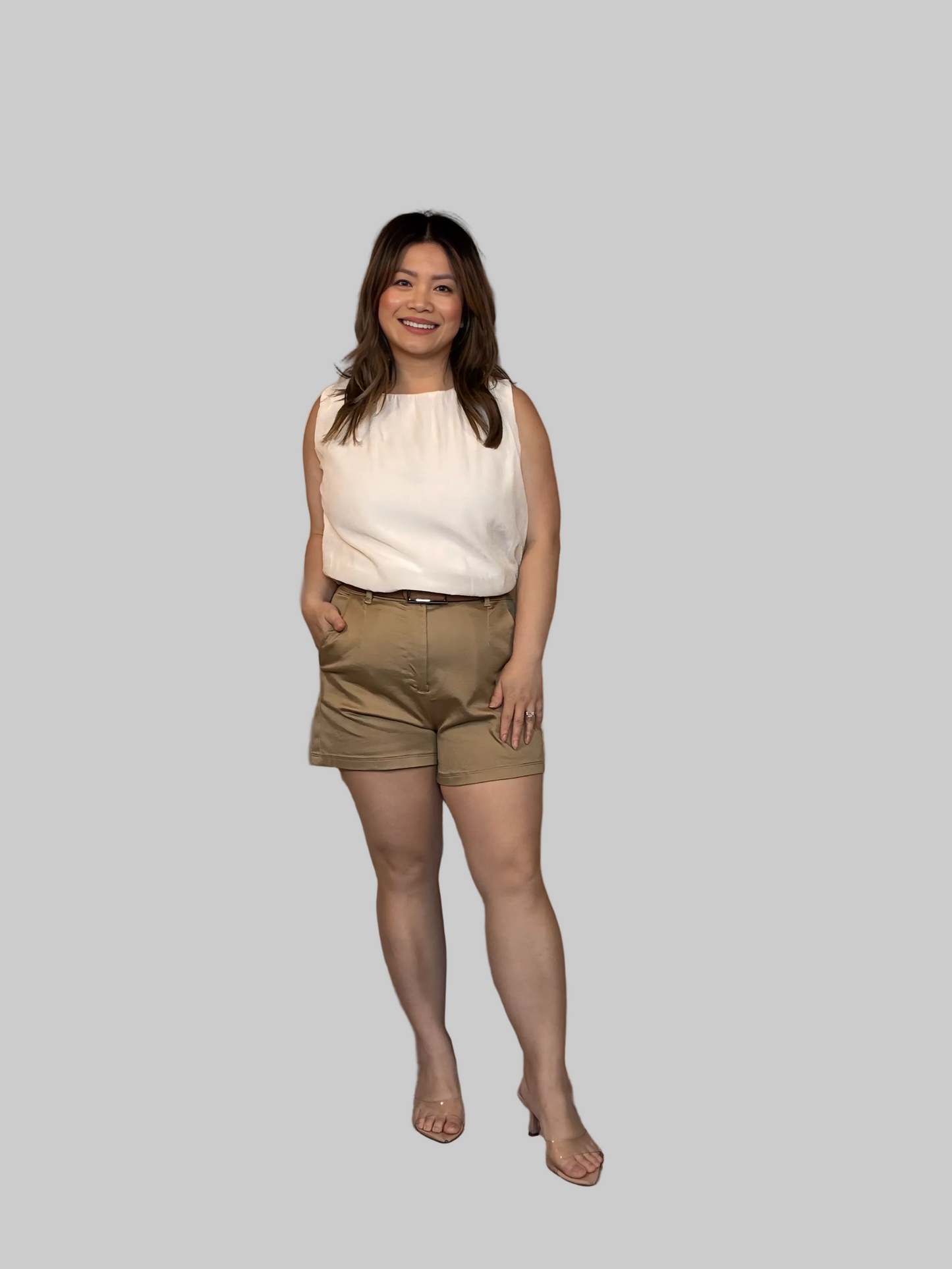 High Waist Side Pocket Stretch Shorts