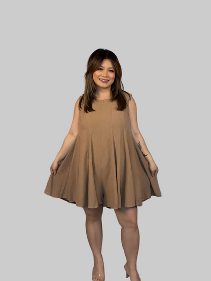 GODET DETAIL WIDE LEG ROMPER