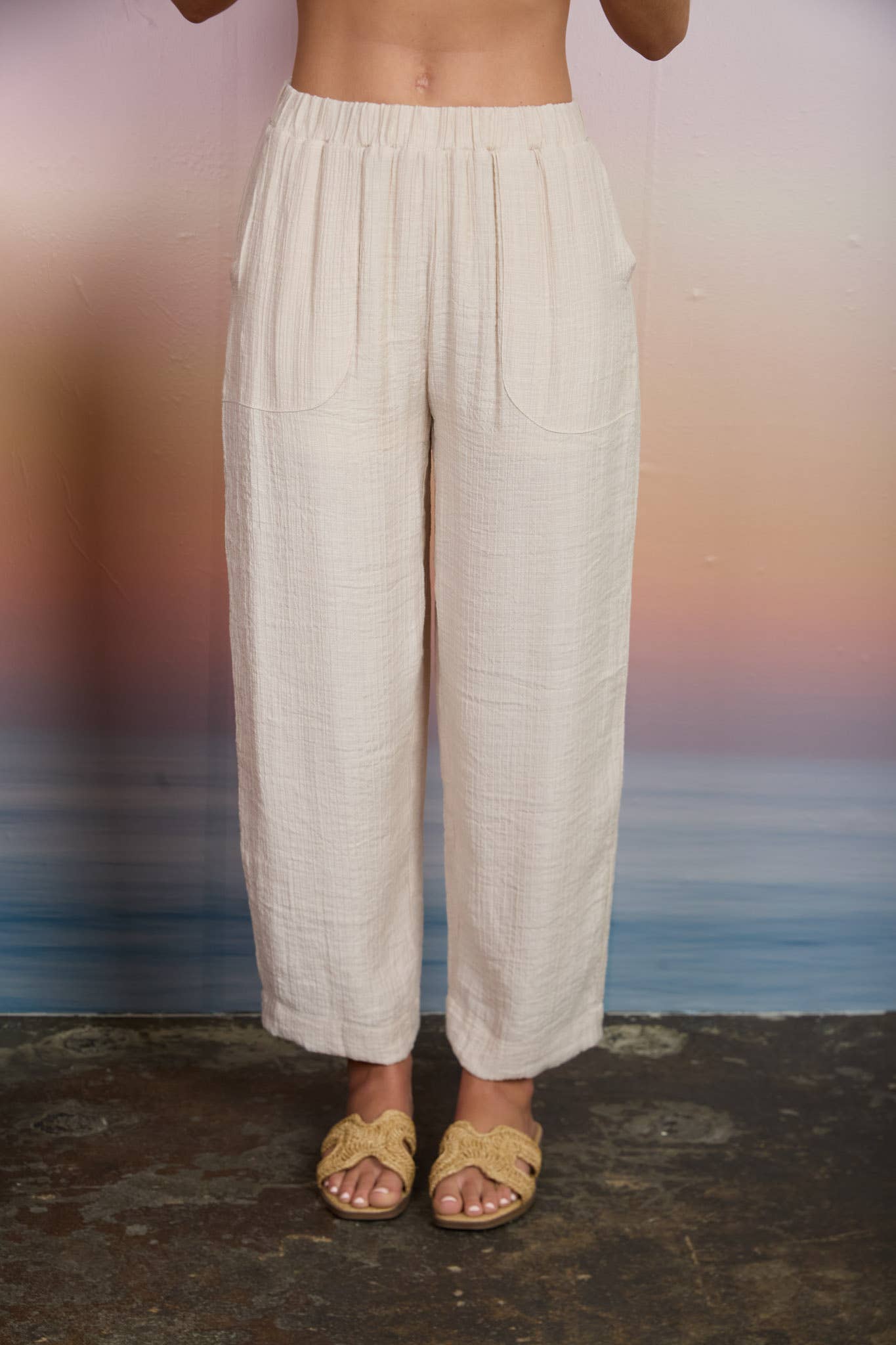 TEXTURED LOUNGE PANT AND TOP SET