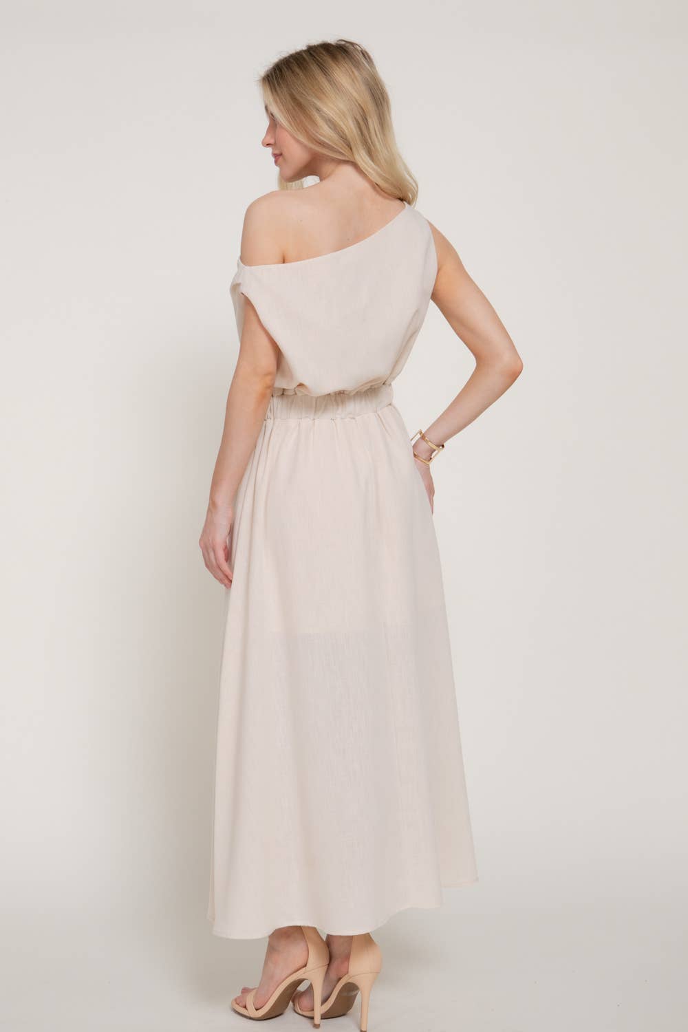 Asymmetrical Neckline A-Line Dress
