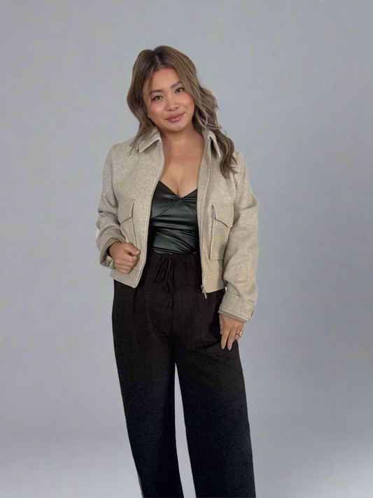 Zip-up Flat Pocket Jacket