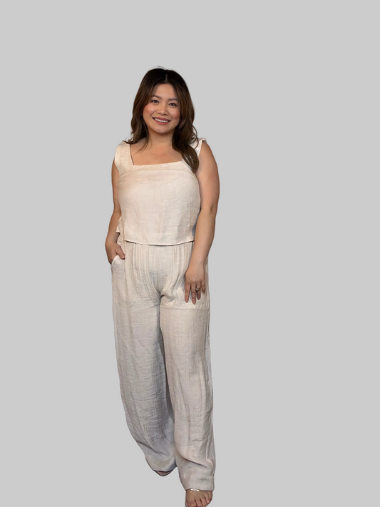 TEXTURED LOUNGE PANT AND TOP SET