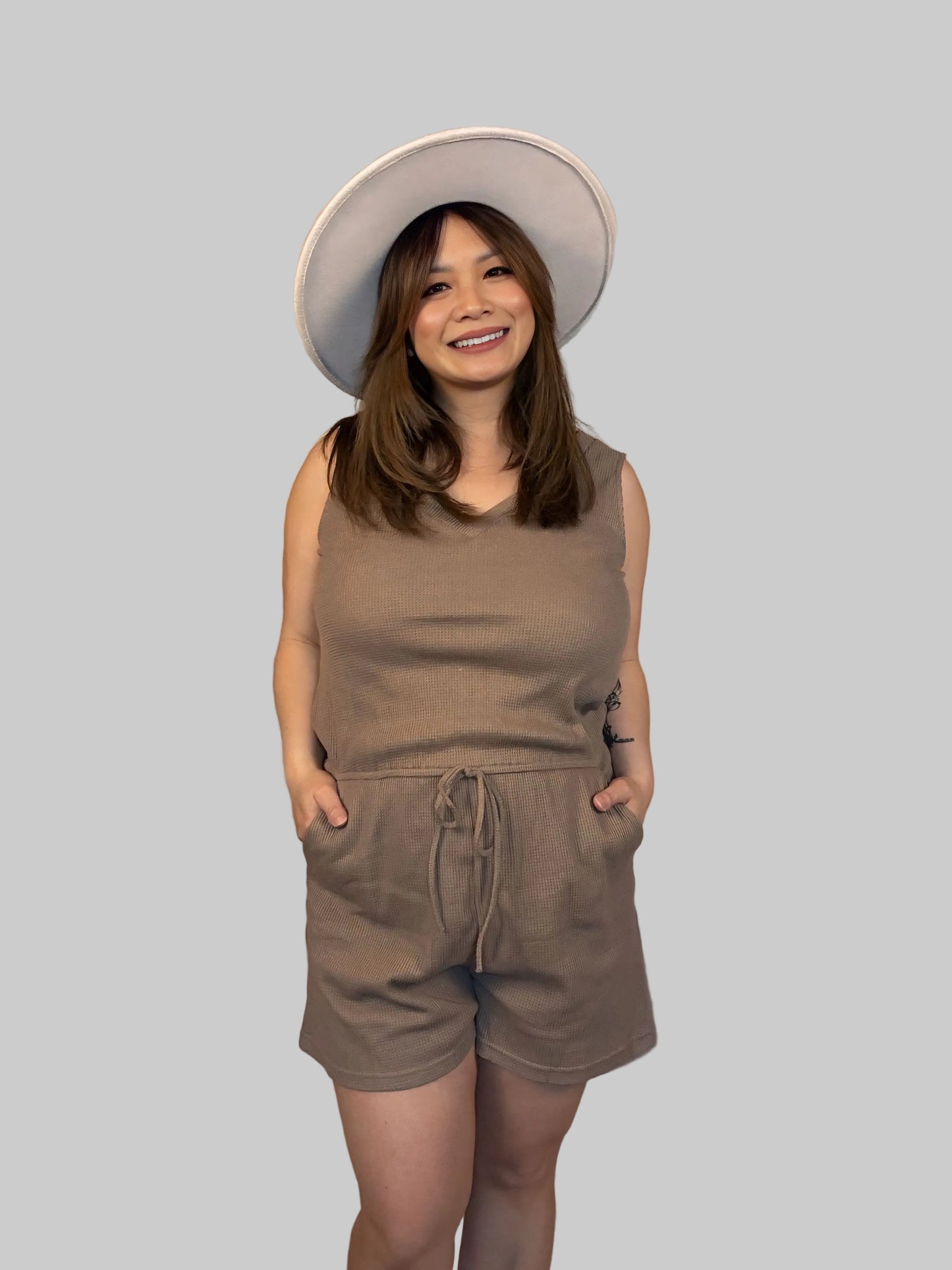 THERMAL V NECK ROMPER