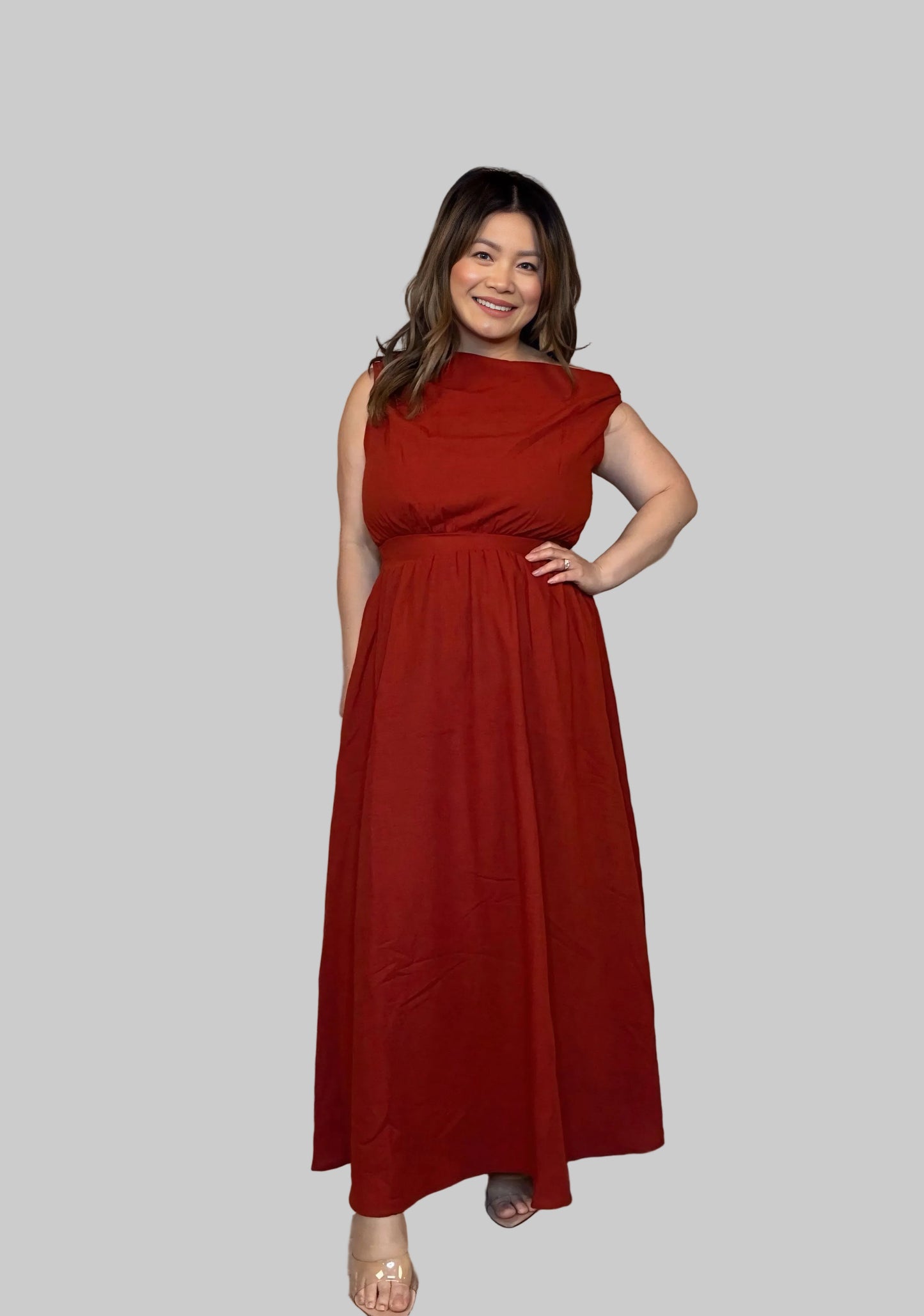 Asymmetrical Neckline A-Line Dress
