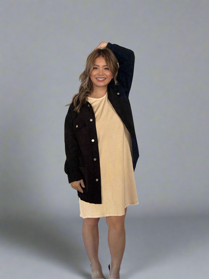 Oversized Black Denim Jacket