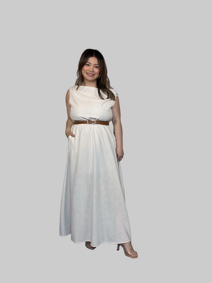 Asymmetrical Neckline A-Line Dress