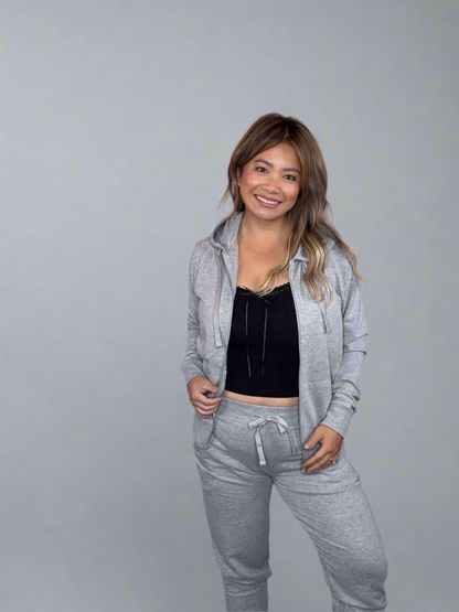 French Terry Jogger Sweatpants and Hoodie 2-Piece Set