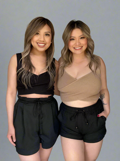 Mid Rise Linen Shorts