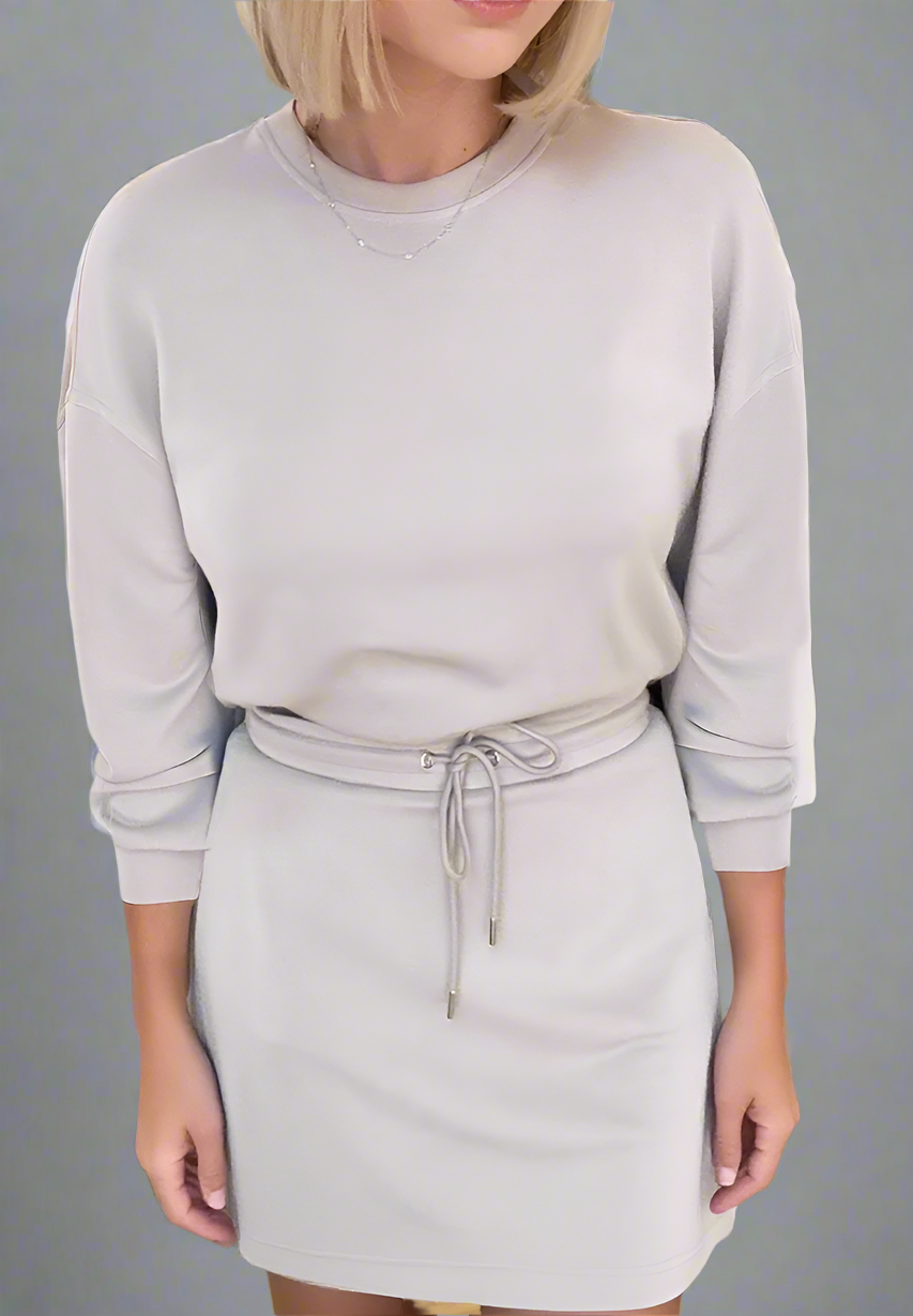 Pullover Drawstring Mini Skirt 2-Piece Outfit