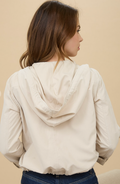 Snap Button Zip Up Hoodie