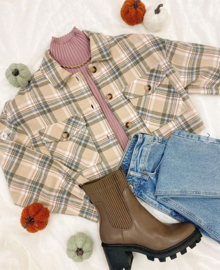 Fall Vibes Plaid Print Jacket