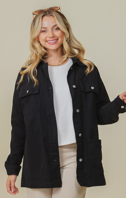 Oversized Black Denim Jacket