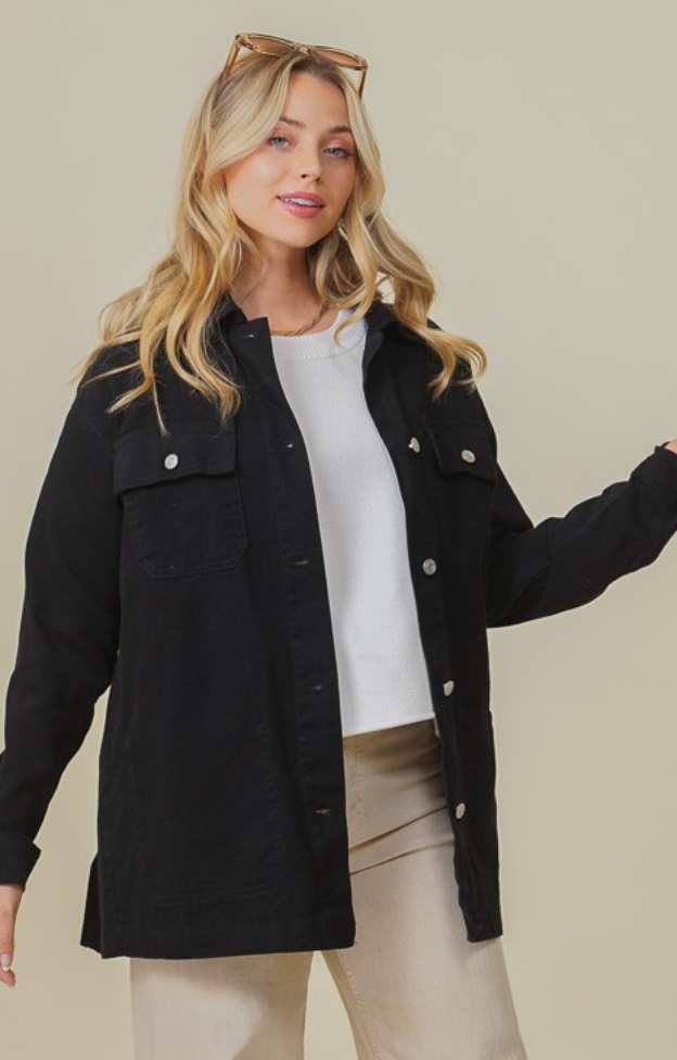 Oversized Black Denim Jacket