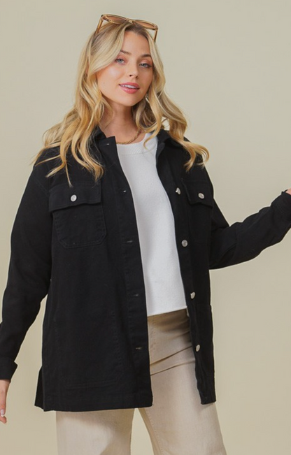 Oversized Black Denim Jacket