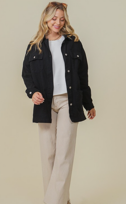 Oversized Black Denim Jacket
