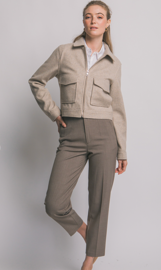 Zip-up Flat Pocket Jacket