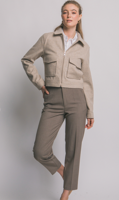 Zip-up Flat Pocket Jacket