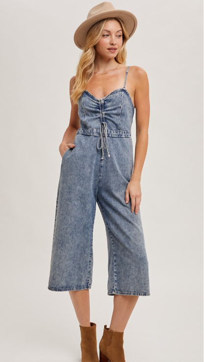 Acid Wash Denim Jumpsuit