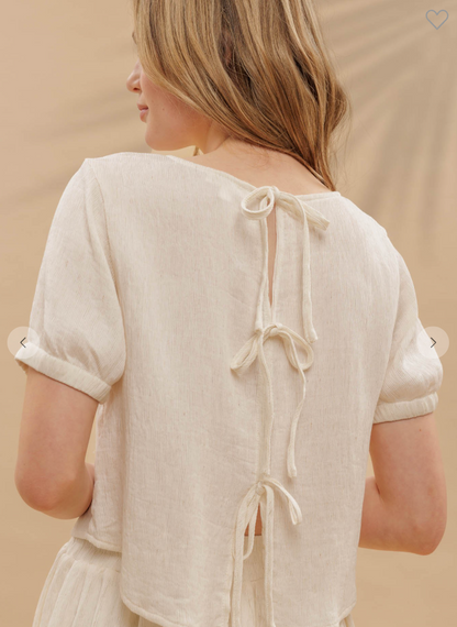 2 PC High Elastic Waist Crinkle Midi Skirt & Shirt