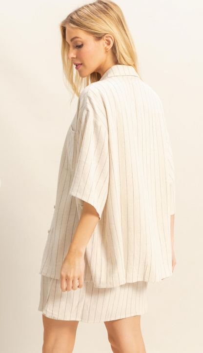 Stripe Shirt And Dress Set