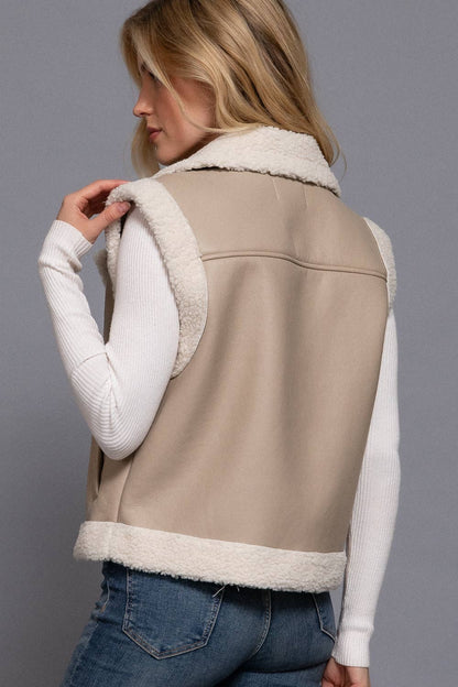 Faux Leather Inner Fur Vest